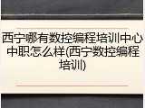 西宁哪有数控编程培训中心中职怎么样(西宁数控编程培训)