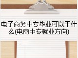 电子商务中专毕业可以干什么(电商中专就业方向)