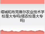 塔城和布克赛尔农业技术学校是大专吗(塔农校是大专吗)