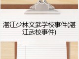 湛江少林文武学校事件(湛江武校事件)