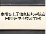 贵州省电子信息技师学院官网(贵州电子技师学院)