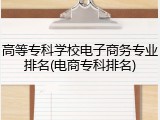 高等专科学校电子商务专业排名(电商专科排名)