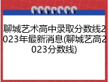聊城艺术高中录取分数线2023年最新消息(聊城艺高2023分数线)