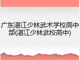 广东湛江少林武术学校高中部(湛江少林武校高中)