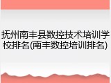 抚州南丰县数控技术培训学校排名(南丰数控培训排名)