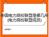 中国电力高校联盟是哪几所(电力高校联盟成员)