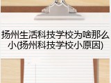 扬州生活科技学校为啥那么小(扬州科技学校小原因)