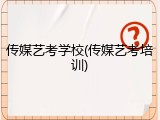 传媒艺考学校(传媒艺考培训)