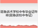 延鲁武术学校中专毕业证咋样(延鲁武校中专证)