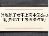 外地孩子考不上高中怎么办呢(外地生中考落榜对策)