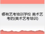 哪有艺考培训学校 美术艺考的(美术艺考培训)