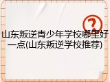 山东叛逆青少年学校哪里好一点(山东叛逆学校推荐)