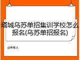 塔城乌苏单招集训学校怎么报名(乌苏单招报名)