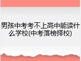 男孩中考考不上高中能读什么学校(中考落榜择校)
