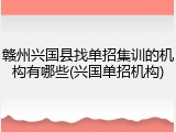 赣州兴国县找单招集训的机构有哪些(兴国单招机构)