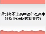 深圳考不上高中读什么高中好就业(深职校就业佳)