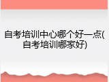 自考培训中心哪个好一点(自考培训哪家好)