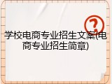 学校电商专业招生文案(电商专业招生简章)