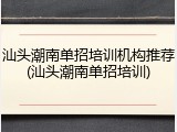 汕头潮南单招培训机构推荐(汕头潮南单招培训)