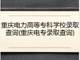 重庆电力高等专科学校录取查询(重庆电专录取查询)