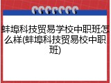 蚌埠科技贸易学校中职班怎么样(蚌埠科技贸易校中职班)