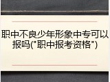 职中不良少年形象中专可以报吗("职中报考资格")