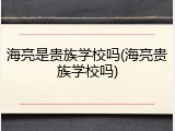 海亮是贵族学校吗(海亮贵族学校吗)
