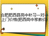 合肥肥西县高中补习一对一上门价格(肥西高中家教价)