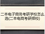 二本电子商务考研学校怎么选(二本电商考研择校)