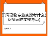 职高宠物专业实操考什么(职高宠物实操考点)