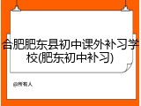 合肥肥东县初中课外补习学校(肥东初中补习)