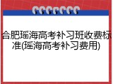 合肥瑶海高考补习班收费标准(瑶海高考补习费用)