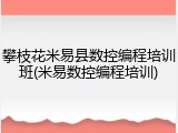 攀枝花米易县数控编程培训班(米易数控编程培训)