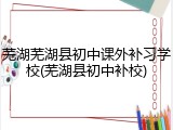 芜湖芜湖县初中课外补习学校(芜湖县初中补校)