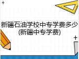 新疆石油学校中专学费多少(新疆中专学费)
