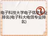 电子科技大学电子信息专业排名(电子科大电信专业排名)