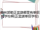 锡林郭勒正蓝旗哪里有单招的学校啊(正蓝旗单招学校)
