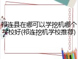 祁连县在哪可以学挖机哪个学校好(祁连挖机学校推荐)