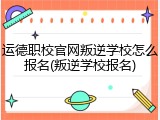 运德职校官网叛逆学校怎么报名(叛逆学校报名)