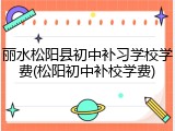 丽水松阳县初中补习学校学费(松阳初中补校学费)