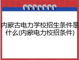 内蒙古电力学校招生条件是什么(内蒙电力校招条件)