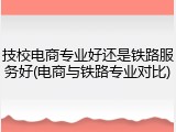 技校电商专业好还是铁路服务好(电商与铁路专业对比)