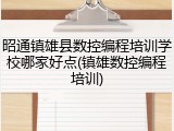 昭通镇雄县数控编程培训学校哪家好点(镇雄数控编程培训)