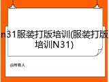 n31服装打版培训(服装打版培训N31)