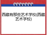 西藏有那些艺术学校(西藏艺术学校)