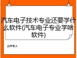 汽车电子技术专业还要学什么软件(汽车电子专业学啥软件)