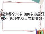 长沙哪个大专电商专业最好就业(长沙电商大专就业好)