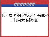 电子商务的学校大专有哪些(电商大专院校)