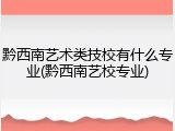 黔西南艺术类技校有什么专业(黔西南艺校专业)