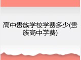 高中贵族学校学费多少(贵族高中学费)
